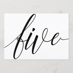 Invitación Números de tabla boda - Tipografía de lujo - Negro