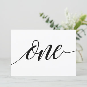 Invitación Números de tabla boda - Tipografía de lujo - Negro