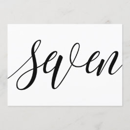 Invitación Números de tabla boda - Tipografía de lujo - Negro