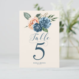 Invitación Números de tabla de Boda azul/de rosa ID584
