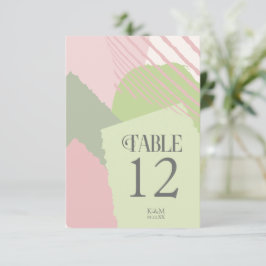 Invitación Números de tabla de Boda de bloque de color ID740 