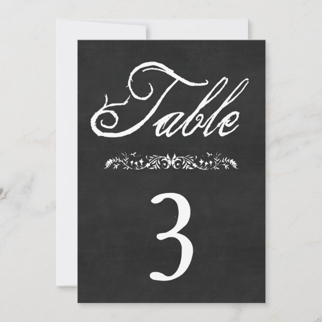 Invitación Números de tabla de Boda de cartuchos (Anverso)