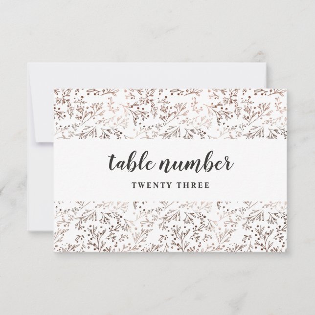 Invitación Números de tabla de Boda de cobre de rebanada de m (Anverso)