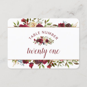 Invitación Números de tabla de Boda de Moda de invierno de Mi