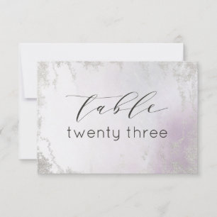Invitación Números de tabla de Boda de plata morada de Ombre