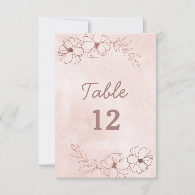 Invitación Números de tabla de Boda de Relieve metalizado dor (Anverso)