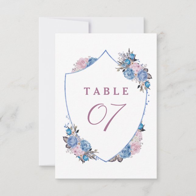 Invitación Números de tabla de Boda del Escudo de Charm paris (Anverso)
