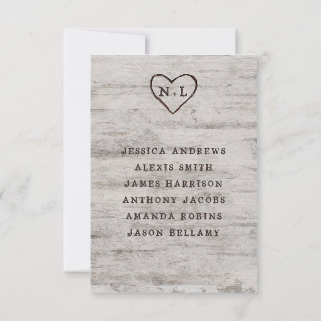 Invitación Números de tabla de Bodas de asientos de novias ta (Reverso)