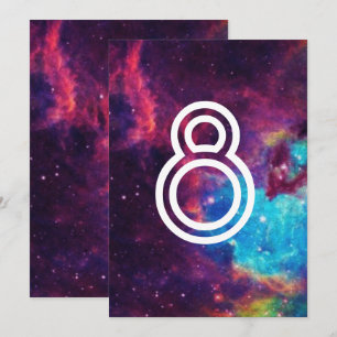 Invitación Números de tabla de Bodas de galaxia coloridos