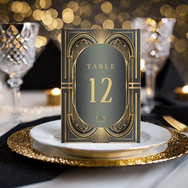 Invitación Números de tabla de Bodas Glam Art Deco ID1033 (Subido por el creador)