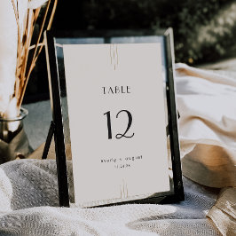 Invitación Números de tabla de Bodas negros de marfil de todo