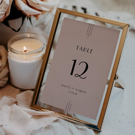 Invitación Números de tabla de Bodas rosados de Rubor en todo