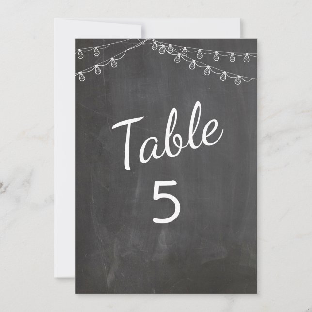Invitación Números de tabla de cartuchos con luces (Anverso)