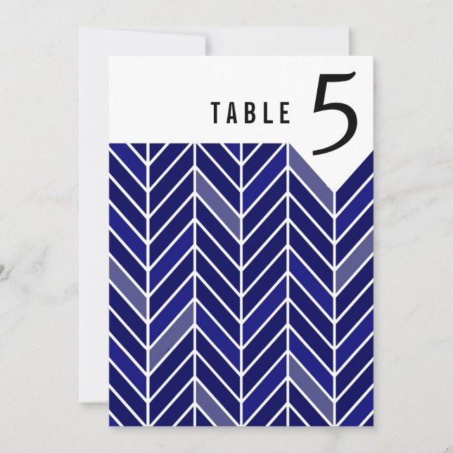 Invitación Números de tabla de cheurones Cantiaped | azul mar (Anverso)