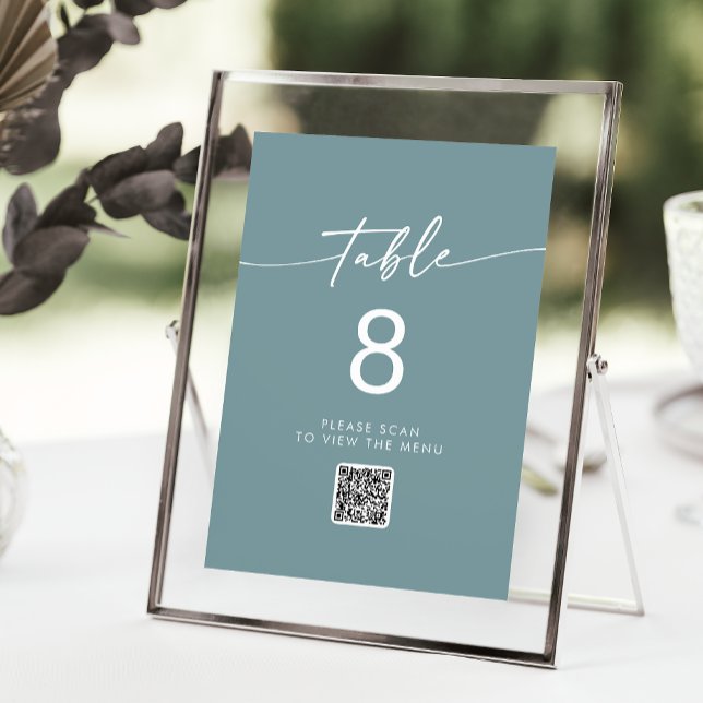Invitación Números de tabla de códigos QR Verde azulados de l (Subido por el creador)