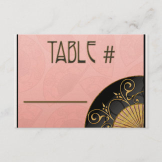 Invitación Números de tabla de Fan Elegant (rosa)