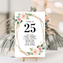 números de tabla de guiones florales de rubefacció