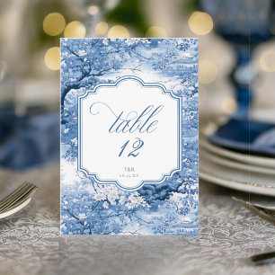 Invitación Números de tabla de patrón de Boda Chinoiserie ID1