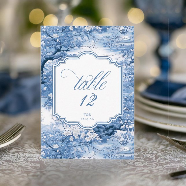 Invitación Números de tabla de patrón de Boda Chinoiserie ID1 (Subido por el creador)