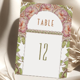 Invitación Números de tabla de Petunia Boda Art Nouveau vinta
