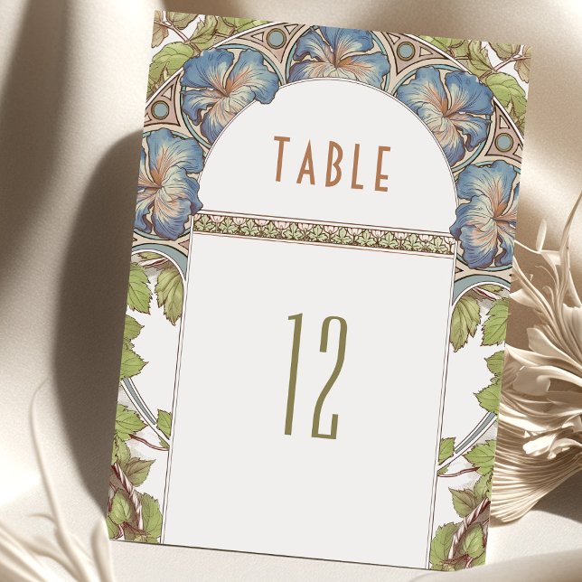 Invitación Números de tabla de Petunia Boda Art Nouveau vinta (Subido por el creador)