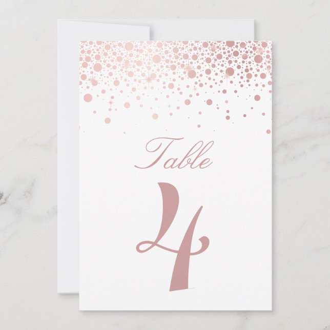 Invitación Números de tabla de puntos de confetti de Relieve  (Anverso)