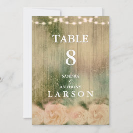 Invitación Números de tabla de Rosas rusos Bodas