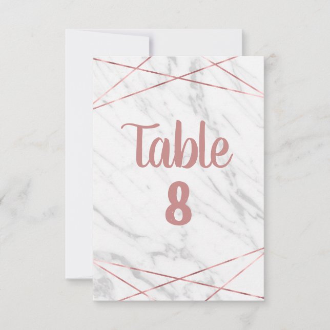 Invitación Números de tabla de triángulo de oro del Rosa de m (Anverso)