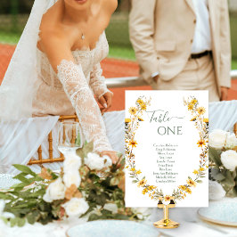 Invitación Números de tabla del Boda de flores silvestres rus