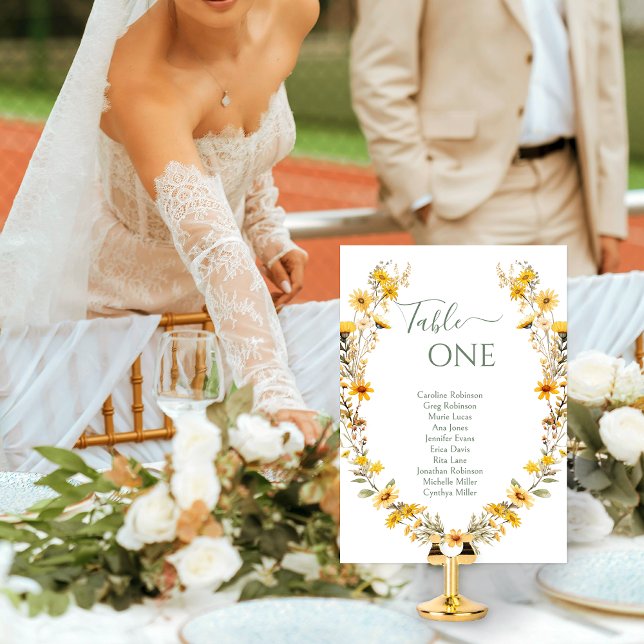 Invitación Números de tabla del Boda de flores silvestres rus (Subido por el creador)