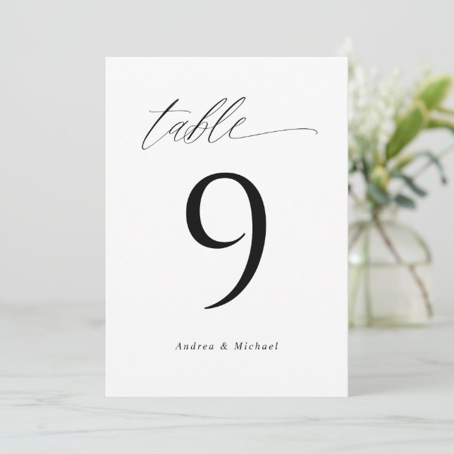 Invitación Números de tabla elegantes modernos 5x7 Bodas (Anverso de pie)