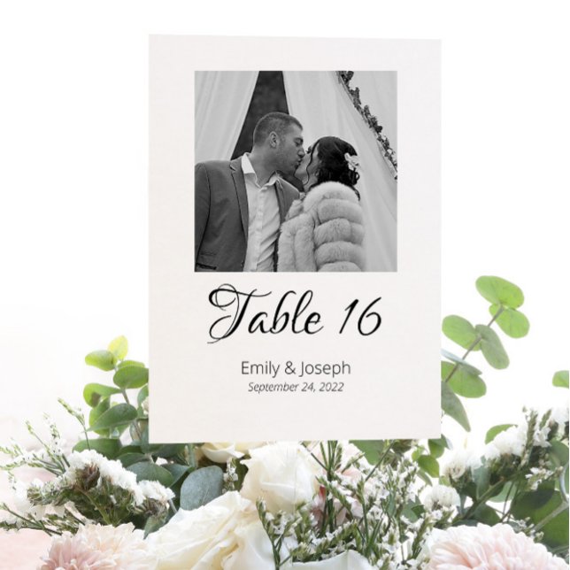 Invitación Números de tabla fotográfica clásicos (Subido por el creador)