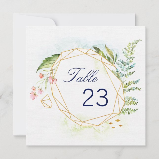 Invitación Números de tabla Geo Envy (Anverso)