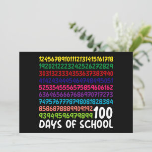 Invitación Números matemáticos 100 días de escolares