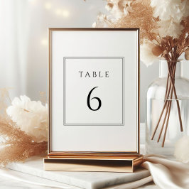 Invitación Números mínimos de tabla de Bodas en blanco y negr