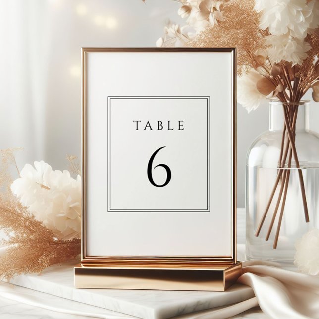 Invitación Números mínimos de tabla de Bodas en blanco y negr (Subido por el creador)