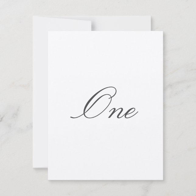 Invitación Números simples de tabla Boda (Anverso)