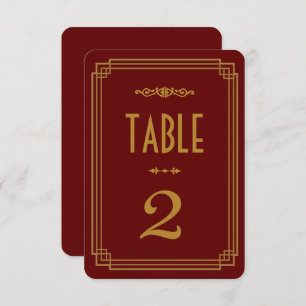 Invitación Números simples de tabla de Boda Art Deco de Borgo