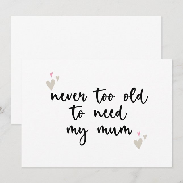 Invitación Nunca Demasiado Viejo Para Necesitar La Mamá De Lo (Anverso / Reverso)