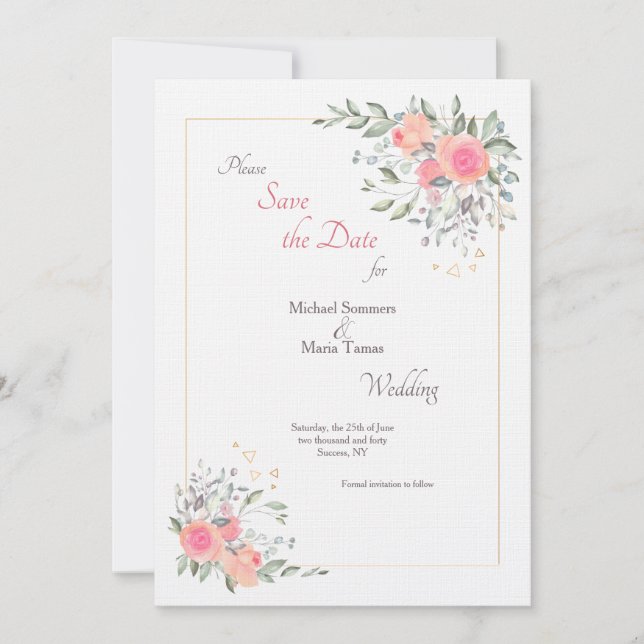 Invitación Nunca es demasiado tarde para guardar la fecha (Anverso)