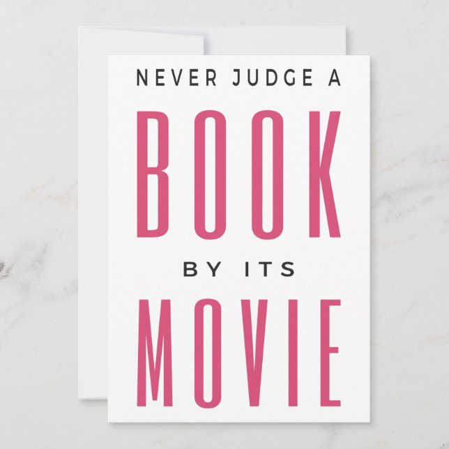 Invitación Nunca juzgues un libro por su película (Anverso)