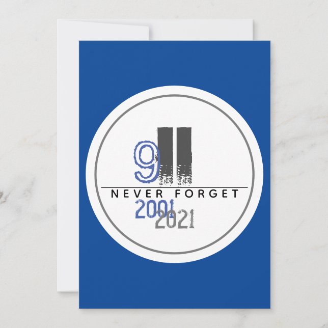 Invitación Nunca olvidemos el Centro Mundial de Comercio 911 (Anverso)