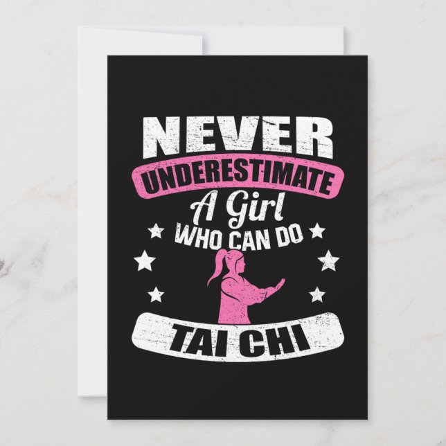 Invitación Nunca Subestimes A Un Chica Que Pueda Hacer Tai Ch (Anverso)