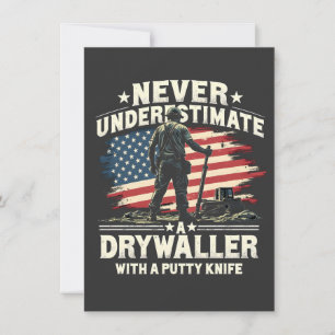 Invitación Nunca subestimes a un Drywaller con un bastón