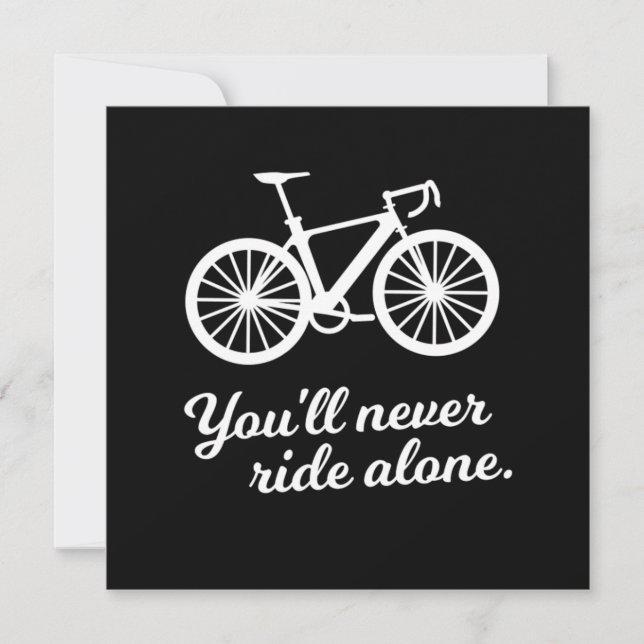 Invitación Nunca Viajarás Solo En Bicicleta (Anverso)
