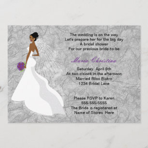 Invitación nupcial 1 (cback) de la ducha del chica