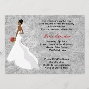 Invitación nupcial 1 de la ducha del chica del