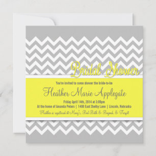 Invitación nupcial amarilla moderna de la ducha de