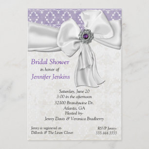 Invitación nupcial Amethyst de la ducha