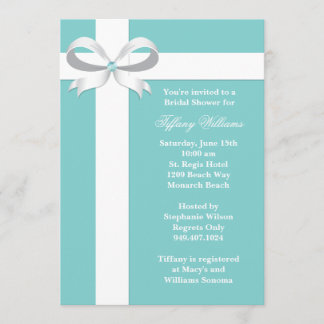 Invitación nupcial azul elegante de la ducha
